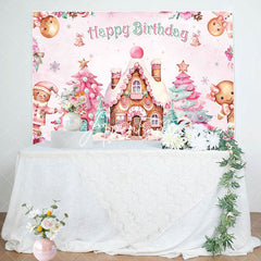 Aperturee - Winter Gingerbread House Happy Birthday Backdrop