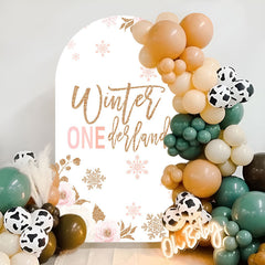 Aperturee - Winter Onederland Birthday Double Sided Arch Backdrop