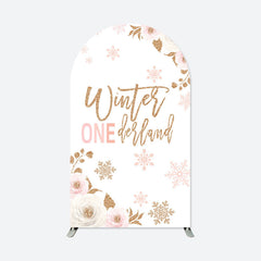 Aperturee - Winter Onederland Birthday Double Sided Arch Backdrop