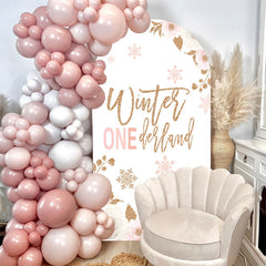 Aperturee - Winter Onederland Birthday Double Sided Arch Backdrop