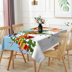 Aperturee - Winter Snowman Pinaster Christmas Party Tablecloth