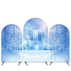 Aperturee Winter Snowmountain Theme Dream Blue Arch Backdrop Kit