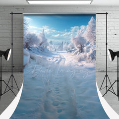 Aperturee - Winter Snowy Woodland Christmas Photo Backdrop