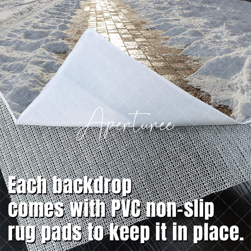 Aperturee - Winter Sunlight Brick Street Melting Snow Floor Mat