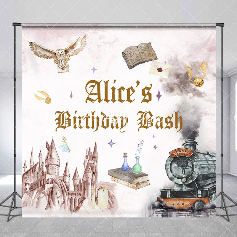 Aperturee - Wizard World Castle Custom Name Birthday Backdrop