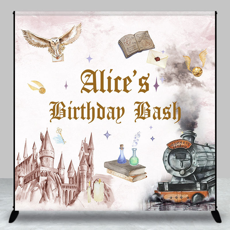 Aperturee - Wizard World Castle Custom Name Birthday Backdrop