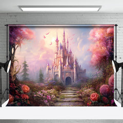 Aperturee - Wonderland Castle Bright Flowers Spring Backdrop