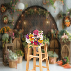 Aperturee - Wood Arch - Door Grey White Wall Backdrop For Easter