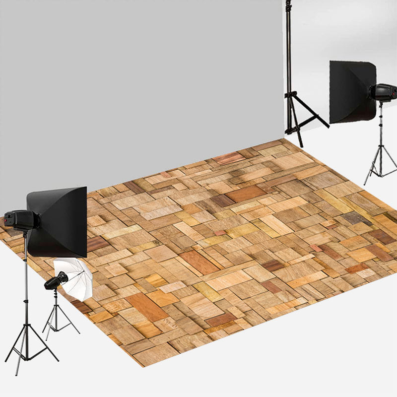 Aperturee - Wood Blocks Stack Up Photography Rubber Floor Mat