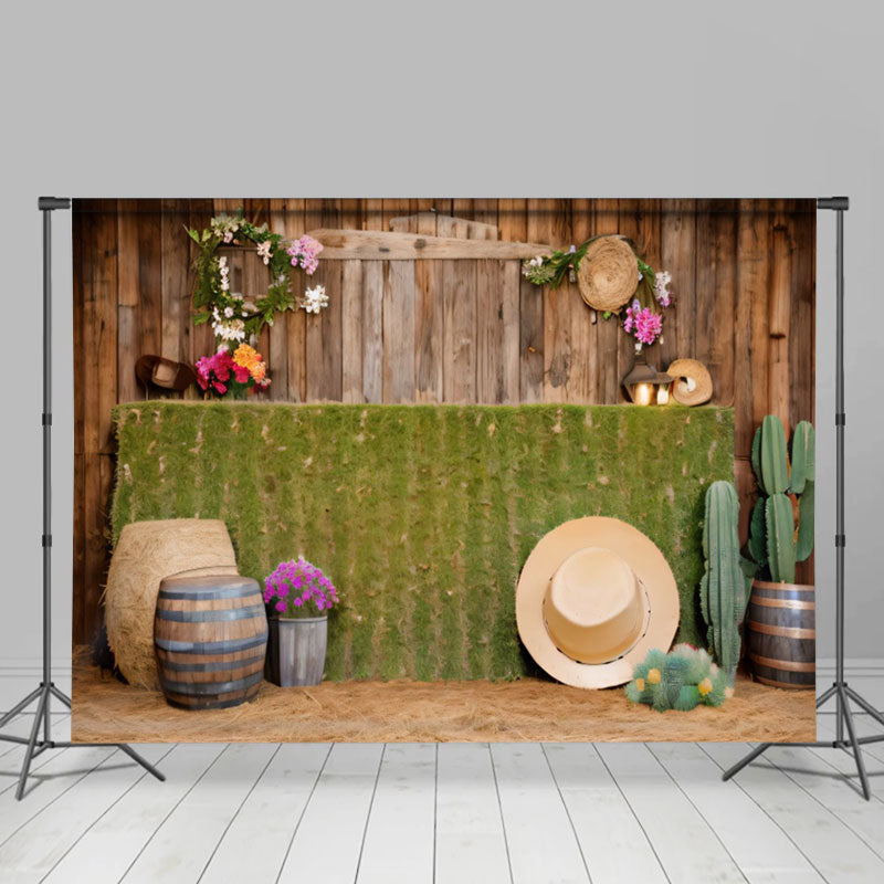 Aperturee - Wood Board Cactus Western Architecture Backdrop