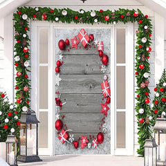 Aperturee - Wood Board Christmas Ball Gifts Snowflake Door Cover