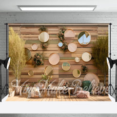 Aperturee - Wood Board Wall Mirror Birthday Cake Smash Backdrop