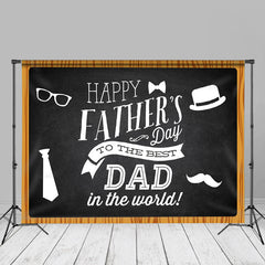 Aperturee - Wood Border Hat Ties Black Fathers Day Backdrop Diy