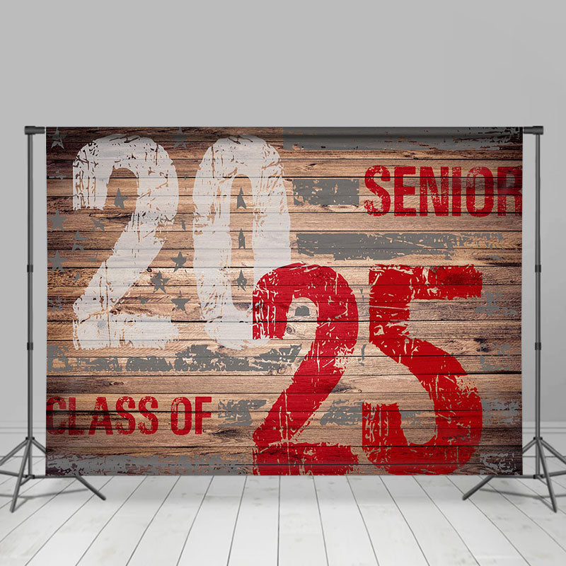 Aperturee - Wood Class Of 2025 Senior Grad Photography Backdrop