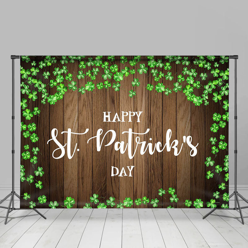 Aperturee - Wood Pattern Green Gift Box St Patricks Day Backdrop