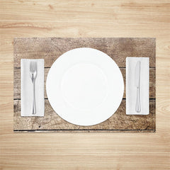 Aperturee - Wood Plank Grain Texture Dining Set Of 4 Placemats