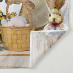 Aperturee - Wooden Gate Rabbit Theme Brick Easter Day Backdrop