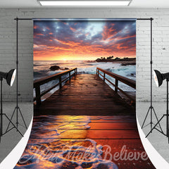 Aperturee - Wooden Table Sun Seaboard Spray Photo Shoot Backdrop