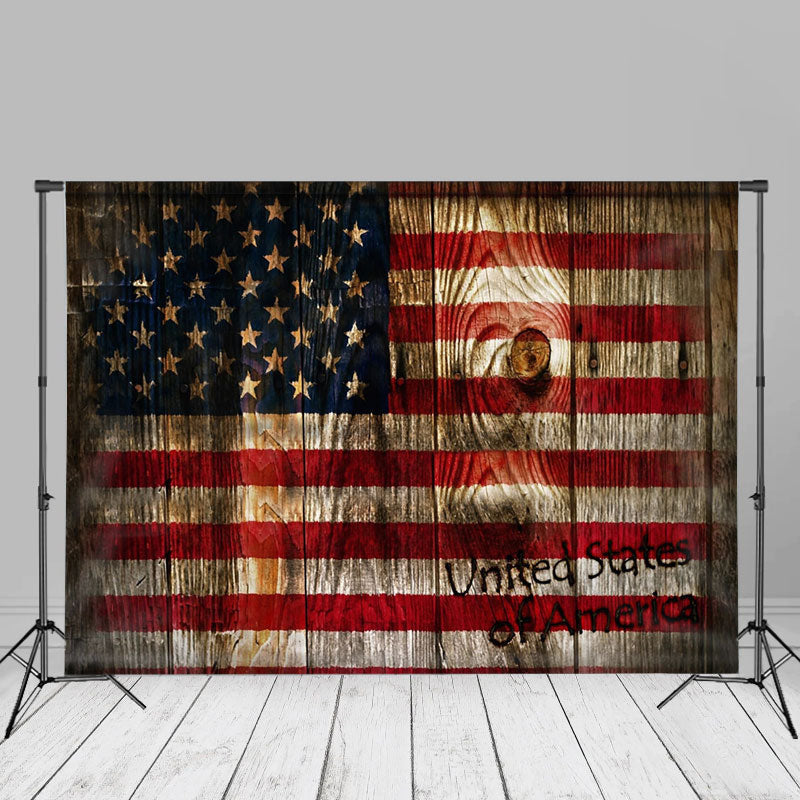 Aperturee - Wooden Us Flag Independence Day Backdrops For Photo