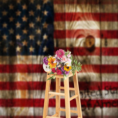 Aperturee - Wooden Us Flag Independence Day Backdrops For Photo