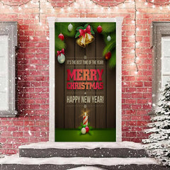 Aperturee - Wooden Wall New Year Merry Christmas Door Cover