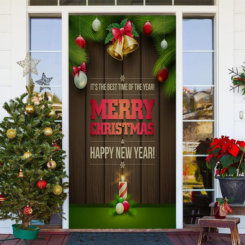 Aperturee - Wooden Wall New Year Merry Christmas Door Cover