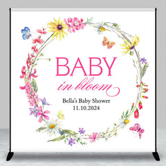 Aperturee - Wreath Baby In Bloom Custom Gender Reveal Backdrop