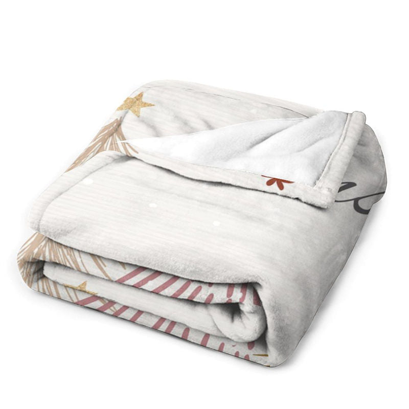 Aperturee - Xmas Tree Painting Beige Custom Christmas Blanket