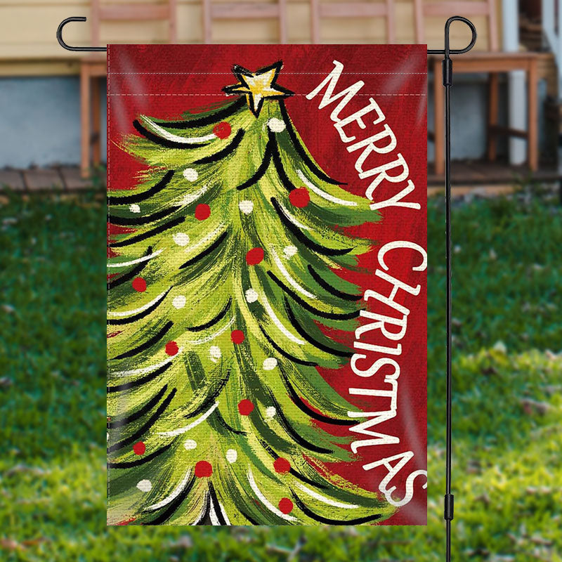 Aperturee - Xmas Tree Winter Holiday Merry Christmas Garden Flag