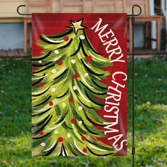 Aperturee - Xmas Tree Winter Holiday Merry Christmas Garden Flag