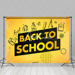 Aperturee - Yellow Black Stationery Line Back To School Backdrop