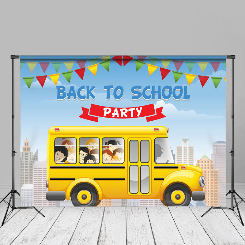 Aperturee - Yellow Bus Back To School Party Photo Backdrops