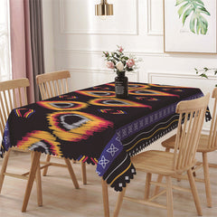 Aperturee - Yellow Red Flame Black Regular Rectangle Tablecloth