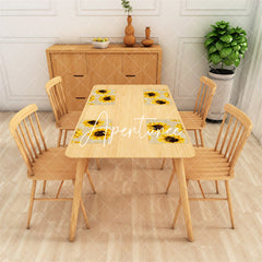 Aperturee - Yellow Sunflower Brown Texture Set Of 4 Placemats