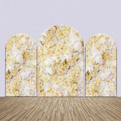 Aperturee - Yellow White Flowers Wedding Party Arch Backdrop Kit