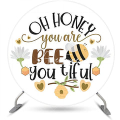 Aperturee - You Are Beetiful Floral Bee Round Backdrop For Party