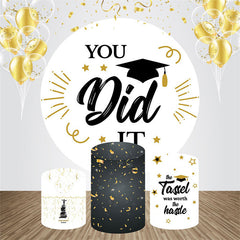 Aperturee - You Did It Cap White Round Graduation Backdrop Kit