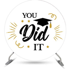 Aperturee - You Did It Cap White Round Graduation Backdrop Kit