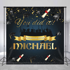 Aperturee - You Did It Dark Custom Name Graduation Backdrop