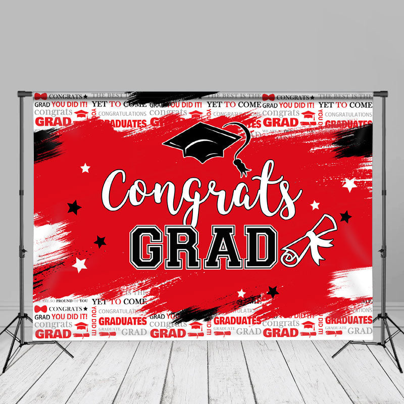 Aperturee - You Did It Stars Red Brush Grad Backdrop For Photo