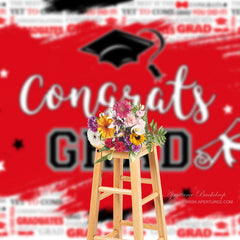 Aperturee - You Did It Stars Red Brush Grad Backdrop For Photo