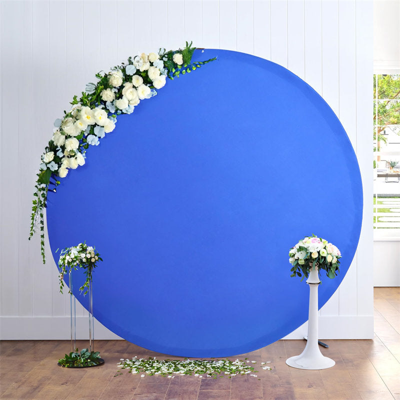 Aperturee - (Ship In 24HR) Royal Blue Round Party Backdrop for Photo Booth