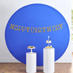 Aperturee - (Ship In 24HR) Royal Blue Round Party Backdrop for Photo Booth