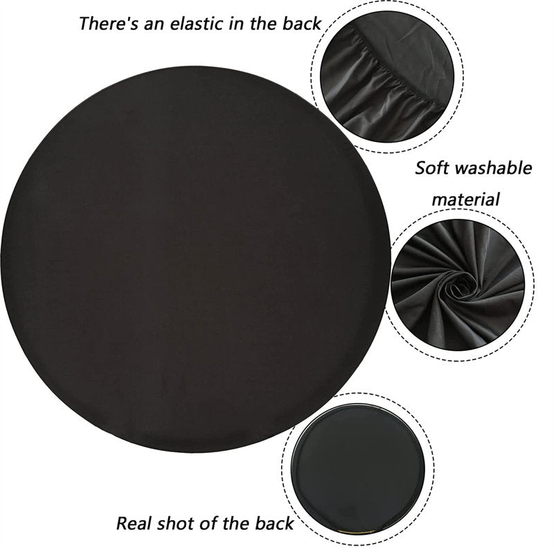 Aperturee - (Ship In 24HR) Wrinkle Free Black Round Backdrop Circle Cover