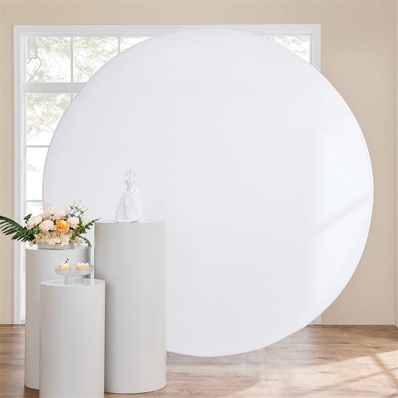 Aperturee - (Ship In 24HR) Wrinkle Free White Round Backdrop Cover for Photography