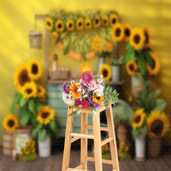 Aperturee - Sunflower Shop White Candle Photo Studio Backdrop