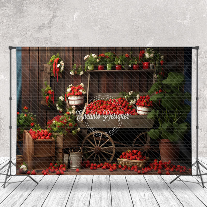 Aperturee - Strawberry Shop Vintage Wood Backdrop for Photography