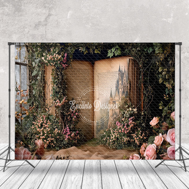 Aperturee - Fairy Tale Castle Book Story Window Spring Backdrop