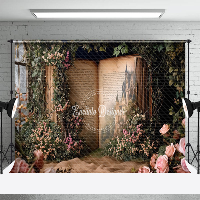 Aperturee - Fairy Tale Castle Book Story Window Spring Backdrop