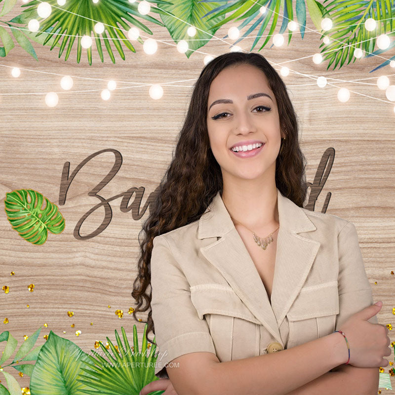 Aperturee - Backyard Monstera Wooden Summer Backdrop Photo Ideas